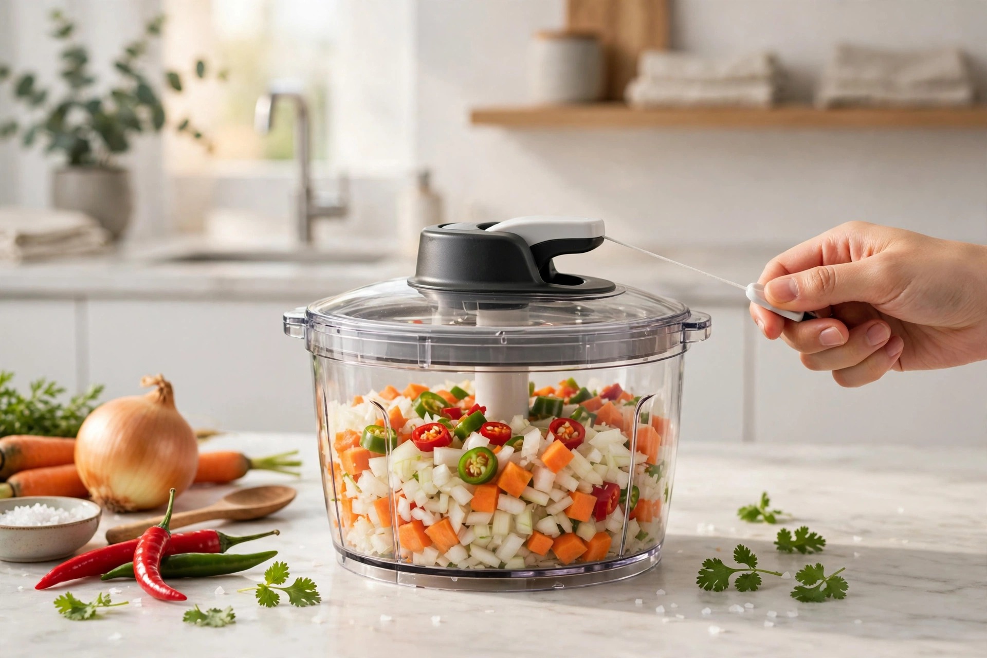Pull-String Vegetable Chopper – 900ml